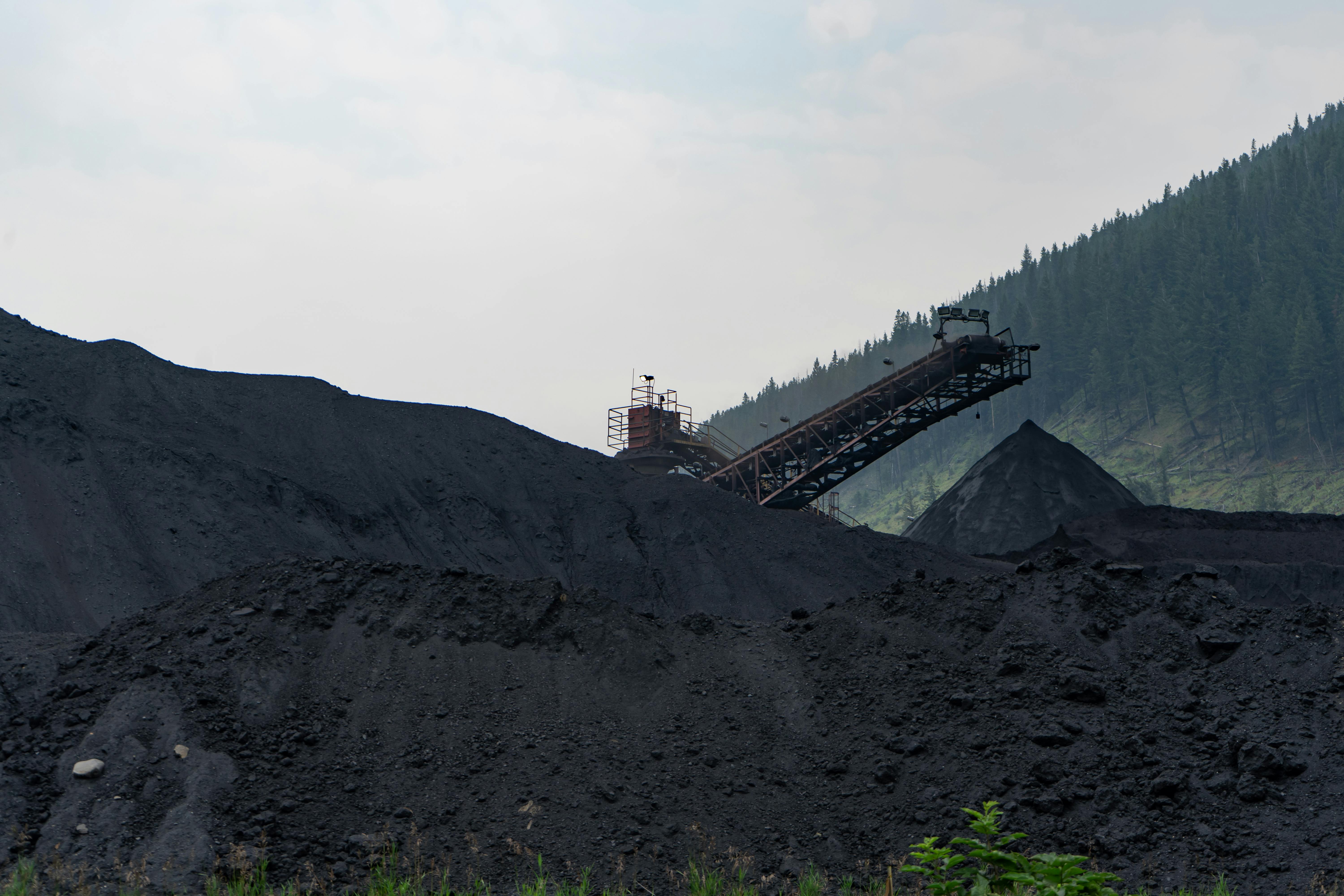 Coal stockpile and conveyor equipment